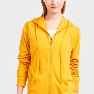 Sofra Women's Cotton Lightweight Zip Up Hoodie Sweater HDC7000 Mustard